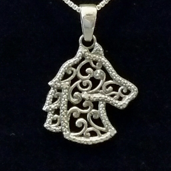 Hand Crafted Jewelry - For @aubreytorrez*Silver Filigree Horse w/diamonds